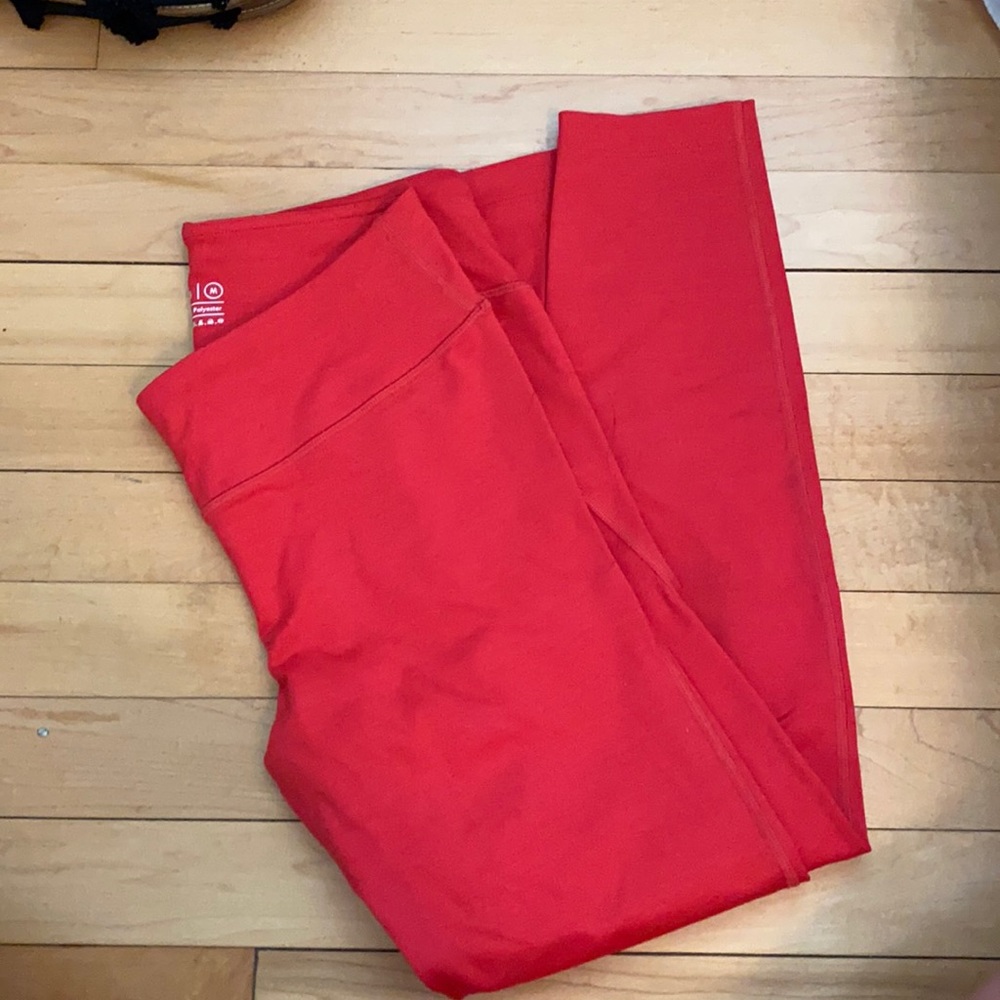 Outdoor voices red tech sweat 7/8 leggings